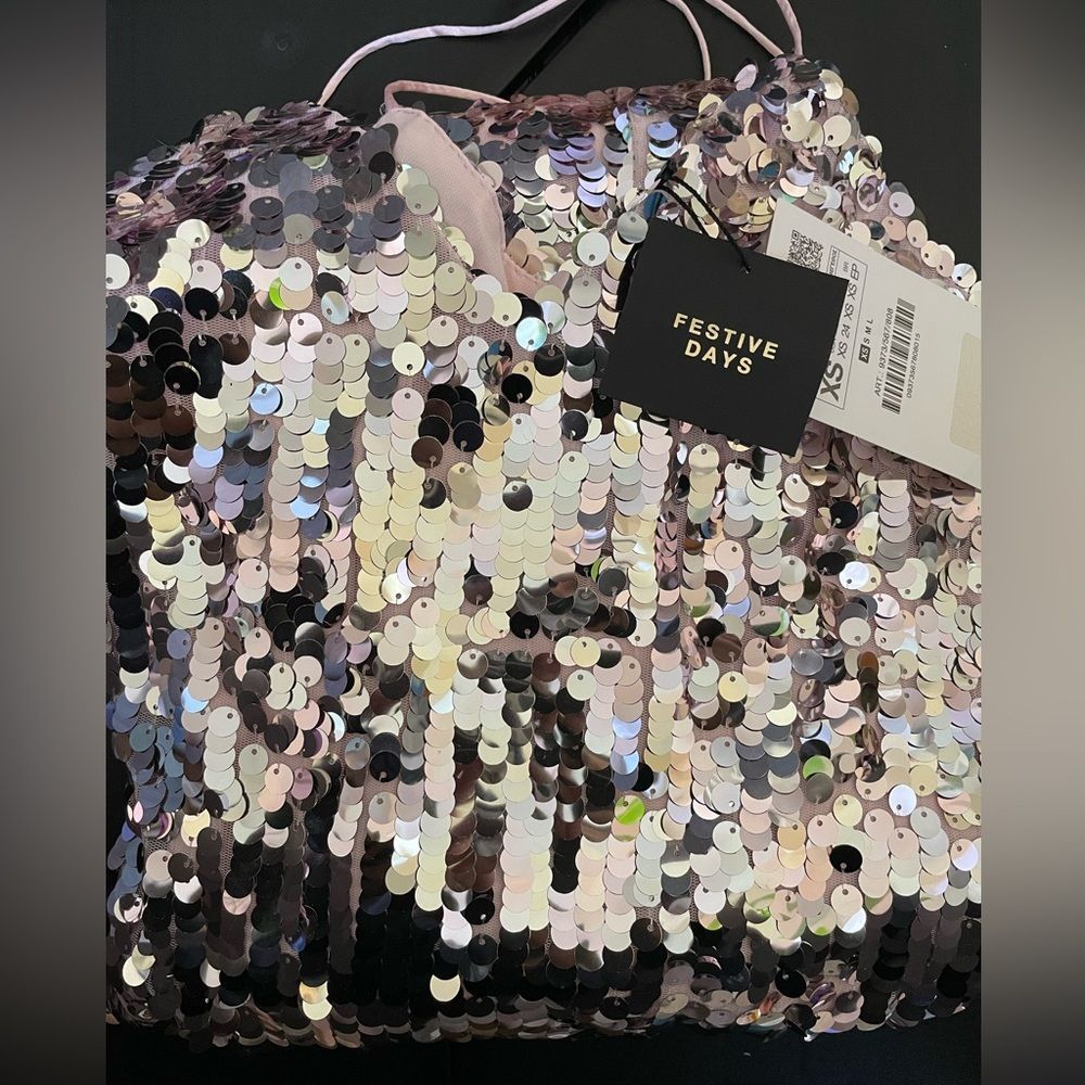 ZARA STRAPPY SEQUIN DRESS SIZE XS 9373/567 027/223 - Picture 6 of 13